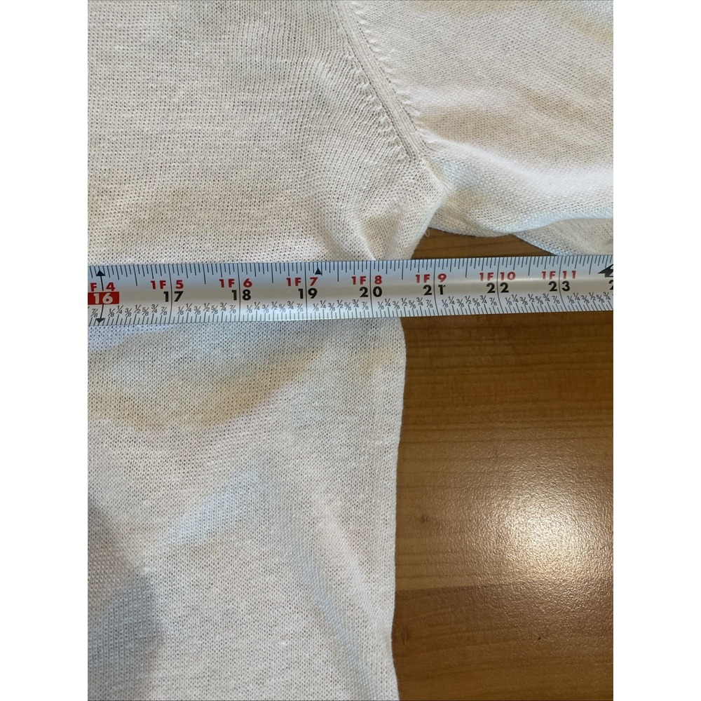 Ann Taylor White Linen Blend Open Knit Cardigan Sweater Size Small Longline NEW - Picture 7 of 10